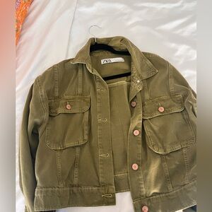 Zara Olive Green Utility Jacket